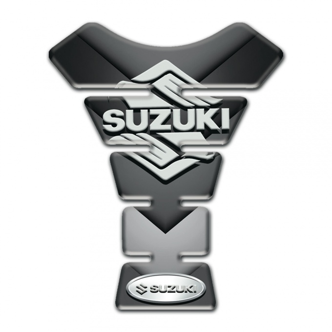 Suzuki Tank Pad Motorbike Gray V Shape Details and Classic Loggo 