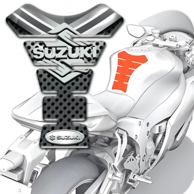 Suzuki Tank Pad Protector Gray Elements Design and Classic Logo Design 
