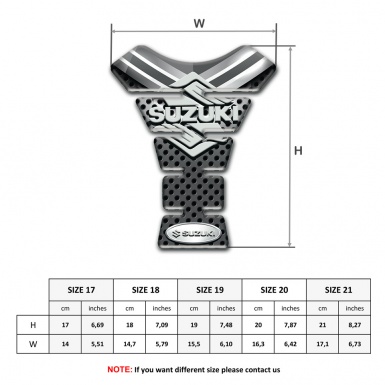 Suzuki Tank Pad Protector Gray Elements Design and Classic Logo Design 