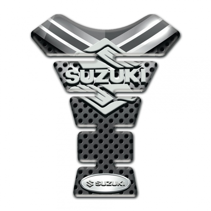 Suzuki Tank Pad Protector Gray Elements Design and Classic Logo Design 