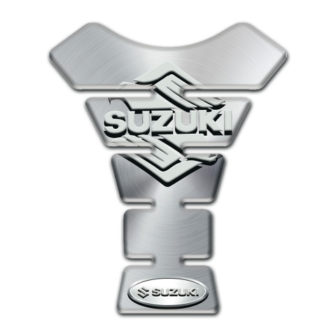 Suzuki Tank Pad Motorbike Silver Base Classic Logo Design 