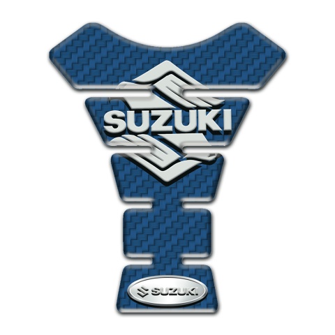 Suzuki Tank Protector Navy Blue Carbon Base Classic Logo 