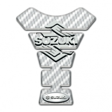 Suzuki Tank Pad Protector White Carbon Base and Classic Logo 
