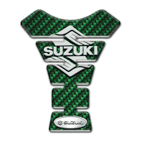 Suzuki Tank Fuse Green Carbon Base with stylish Logo 