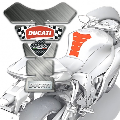 Ducati Tank Guard Pads Matte Base and Flag Logo Style 
