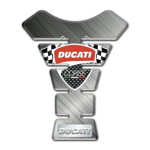 Ducati Tank Guard Pads Matte Base and Flag Logo Style 