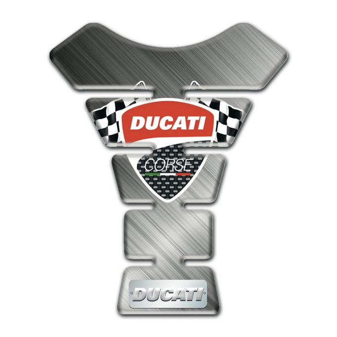 Ducati Tank Guard Pads Matte Base and Flag Logo Style 