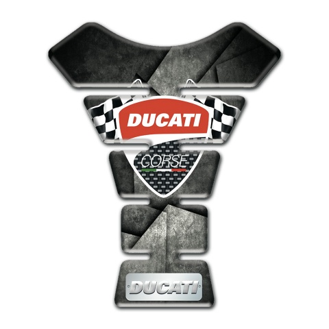 Ducati Tank Pad Protector Mixed Details Base and Flag Logo Style 
