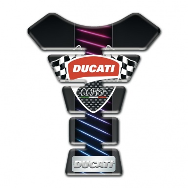 Ducati Tank Protector Neon Lines Design and Flags Logo 