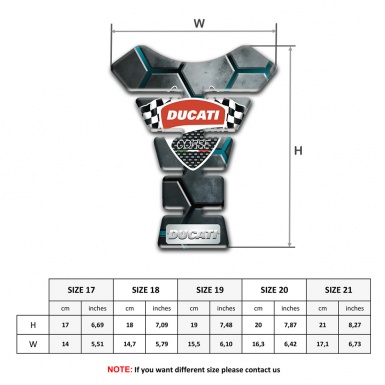 Ducati Tank Fuse Gray Turquoise Base and Classic Logo with Flags 