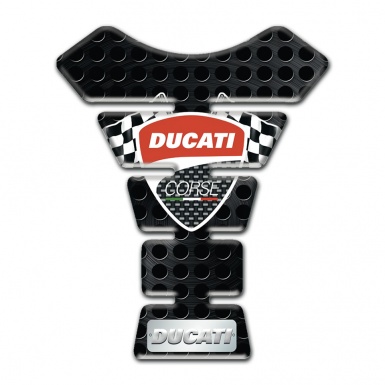 Ducati Tank Guard Pads Black Perforated Surface Design 