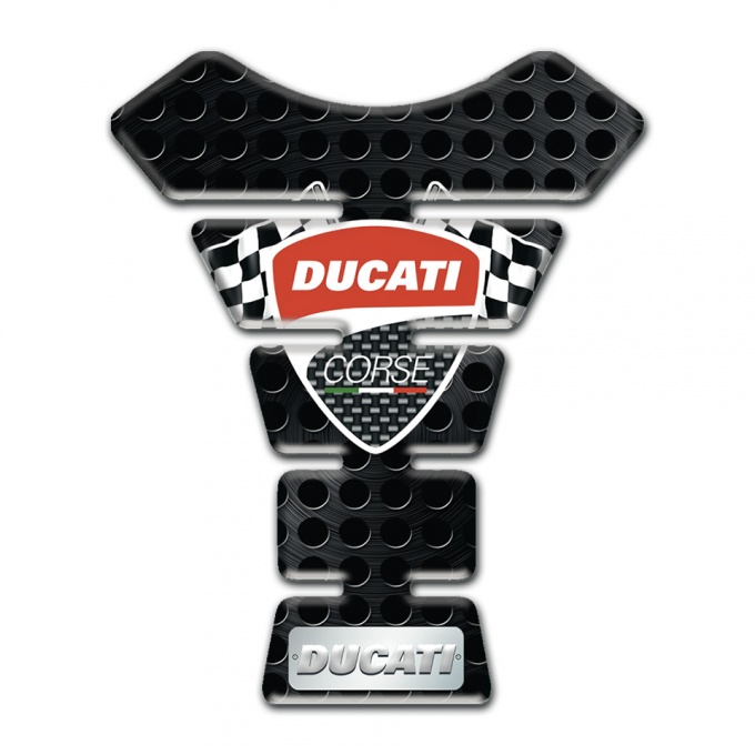 Ducati Tank Guard Pads Black Perforated Surface Design 