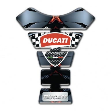 Ducati Tank Protector Torn Effect Base and Logo with Flags 