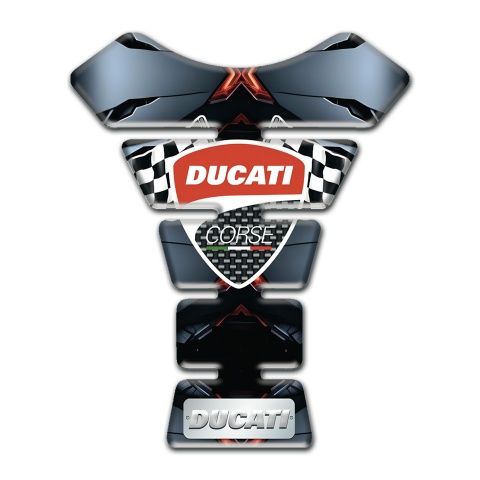 Ducati Tank Protector Torn Effect Base and Logo with Flags 