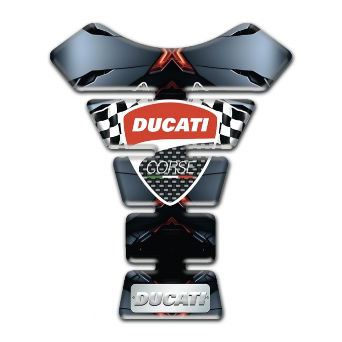 Ducati Tank Protector Torn Effect Base and Logo with Flags 