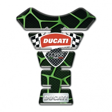 Ducati Tank Guard Pads Black with Green Patterns Edition 