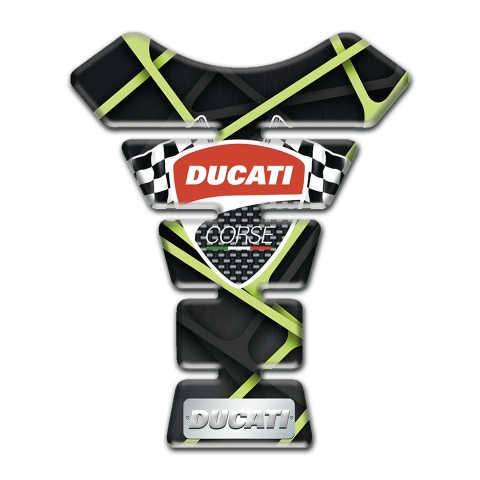 Ducati Tank Protector Black with Green Lines Design 
