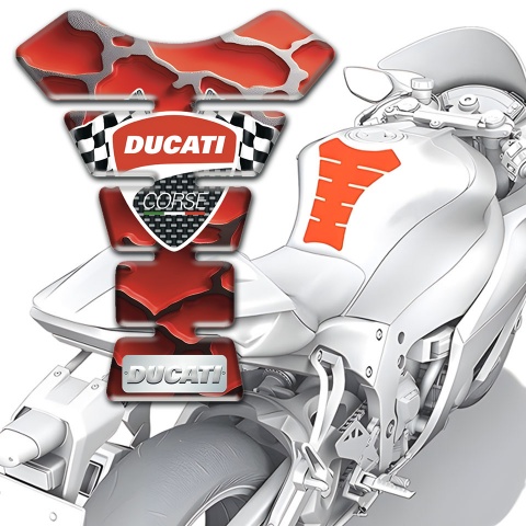 Ducati Tank Pad Protector Red Clouds Effet Model 