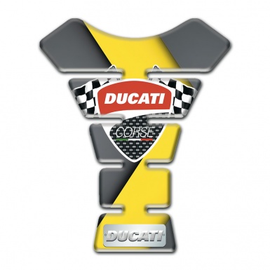 Ducati Tank Fuse Yellow Gray Base and logo with Flags 