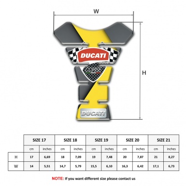 Ducati Tank Fuse Yellow Gray Base and logo with Flags 