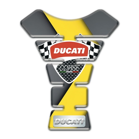 Ducati Tank Fuse Yellow Gray Base and logo with Flags 