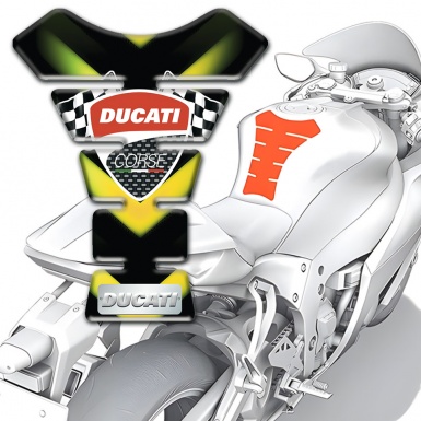 Ducati Tank Guard Pads Green Yellow Lights Effect