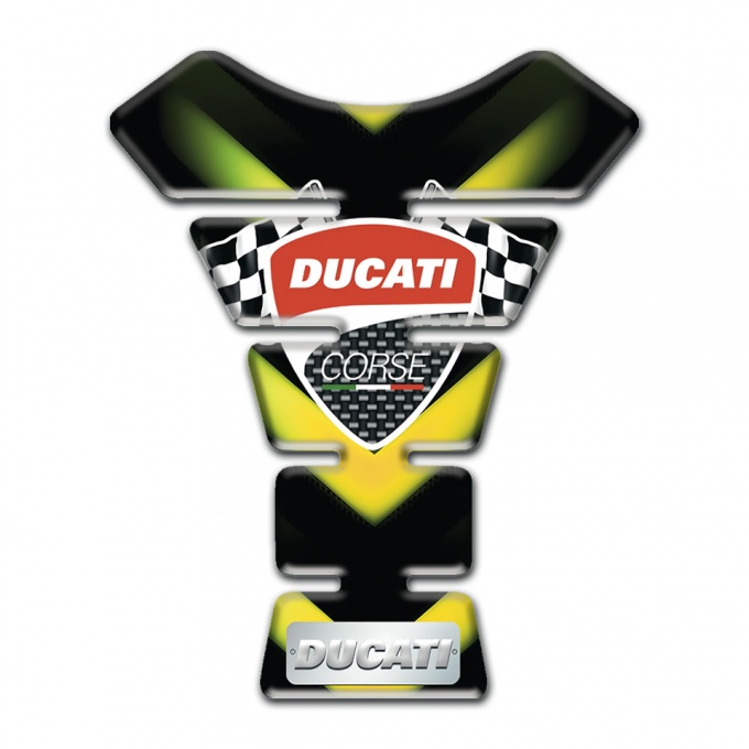 Ducati Tank Guard Pads Green Yellow Lights Effect