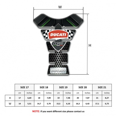 Ducati Tank Fuse Anti Slip Sticker Logo with Flags Design 