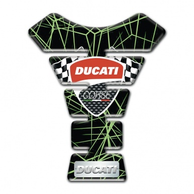 Ducati Tank Protector Green Spider Web base Flags Logo Style 
