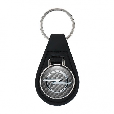 Opel Key Fob Leather Light Carbon Silver Design