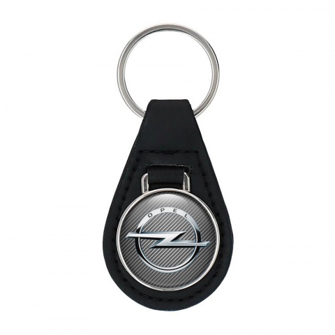 Opel Key Fob Leather Light Carbon Silver Design