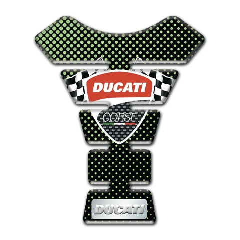 Ducati Tank Guard Pads Green Dots Design 