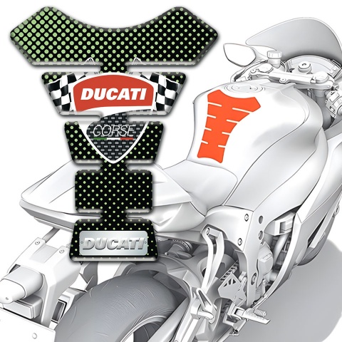 Ducati Tank Guard Pads Green Dots Design 