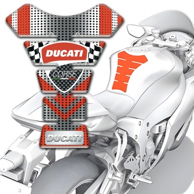 Ducati Tank Pad Protector Silver Red Edition 