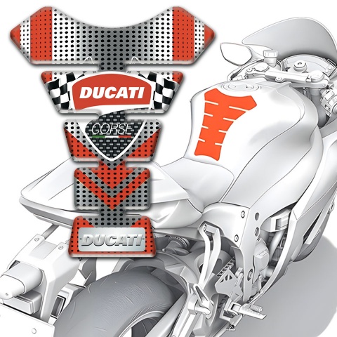 Ducati Tank Pad Protector Silver Red Edition 