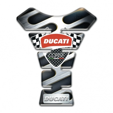 Ducati Tank Pad Motorbike Metal Element Base and Flags logo 