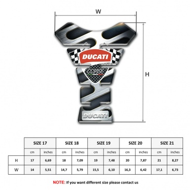 Ducati Tank Pad Motorbike Metal Element Base and Flags logo 