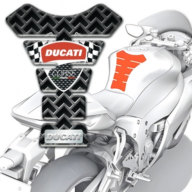 Ducati Tank Guard Pads Metal Grid Base Style 