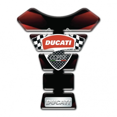 Ducati Tank Protector Mixed Black Red Base Style and Flags logo 
