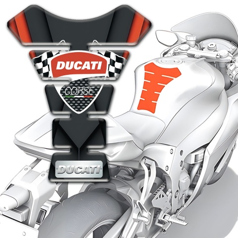 Ducati Tank Guard Pads Orange Motive Style 