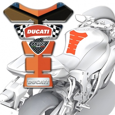 Ducati Tank Pad Motorbike Orange Nuance Design 
