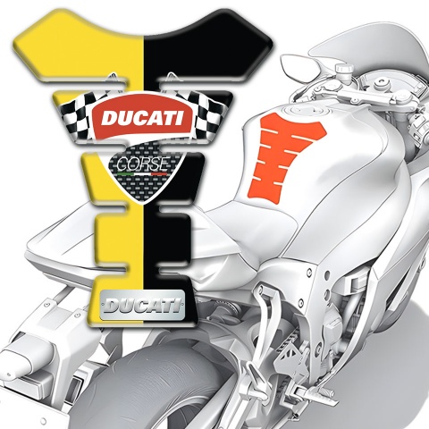 Ducati Tank Fuse Yellow Black Halves Design 