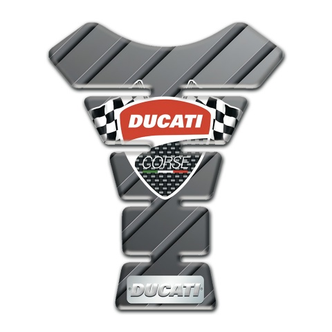 Ducati Tank Guard Pads Gray base with Diagonal Chanels Design 
