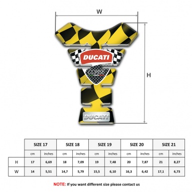 Ducati  Tank Pad Protector Black Yellow Squares Design 