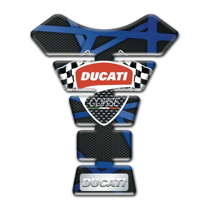 Ducati Tank Fuse Black with Blue Lines Decoration 