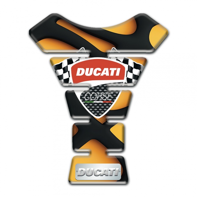 Ducati Tank Pad Motorbike Black Yellow Decoration Base 