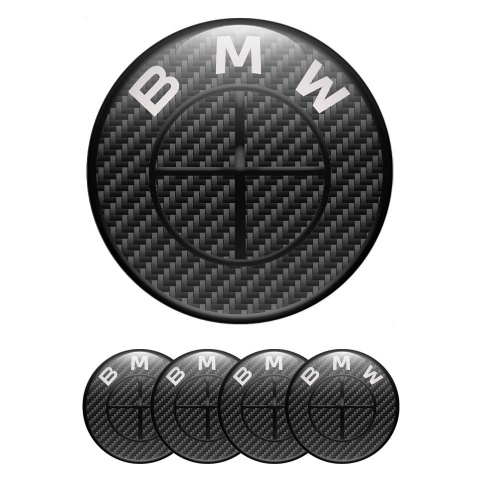 BMW Wheel Emblems Silicone for Center Caps Carbon Black Logo