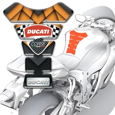 Ducati Tank Pad Protector Orange Parts Base Style 