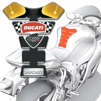 Ducati Tank Fuse Anti Slip Sticker with Flags Logo Style 