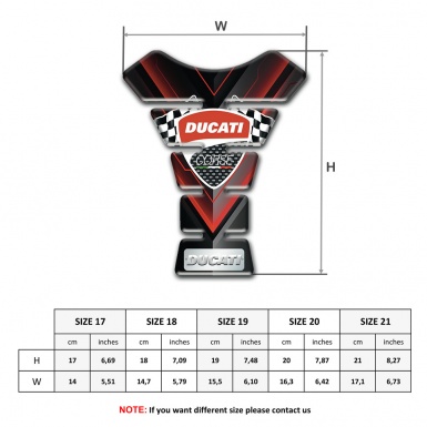 Ducati Tank Pad Protector Black Base with V Shape Decoration 